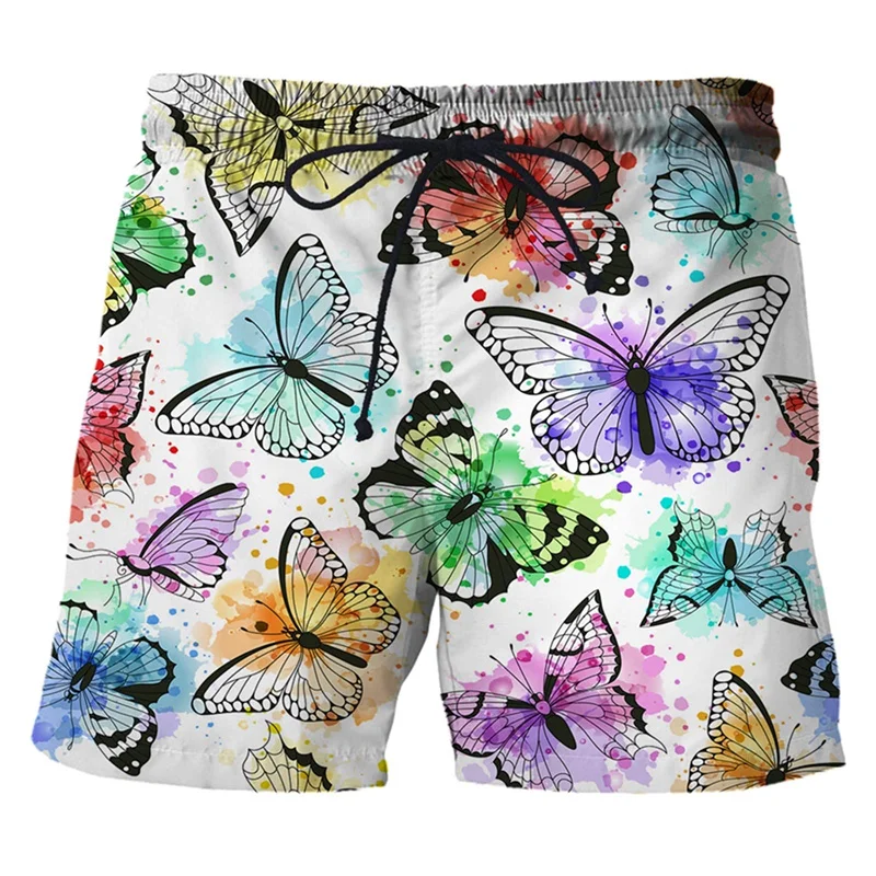 Fashion 3D Print Butterfly Beach Shorts Men Summer Street Short Pants Boys Girls Swimming Trunks Quick Dry Surf Board Shorts