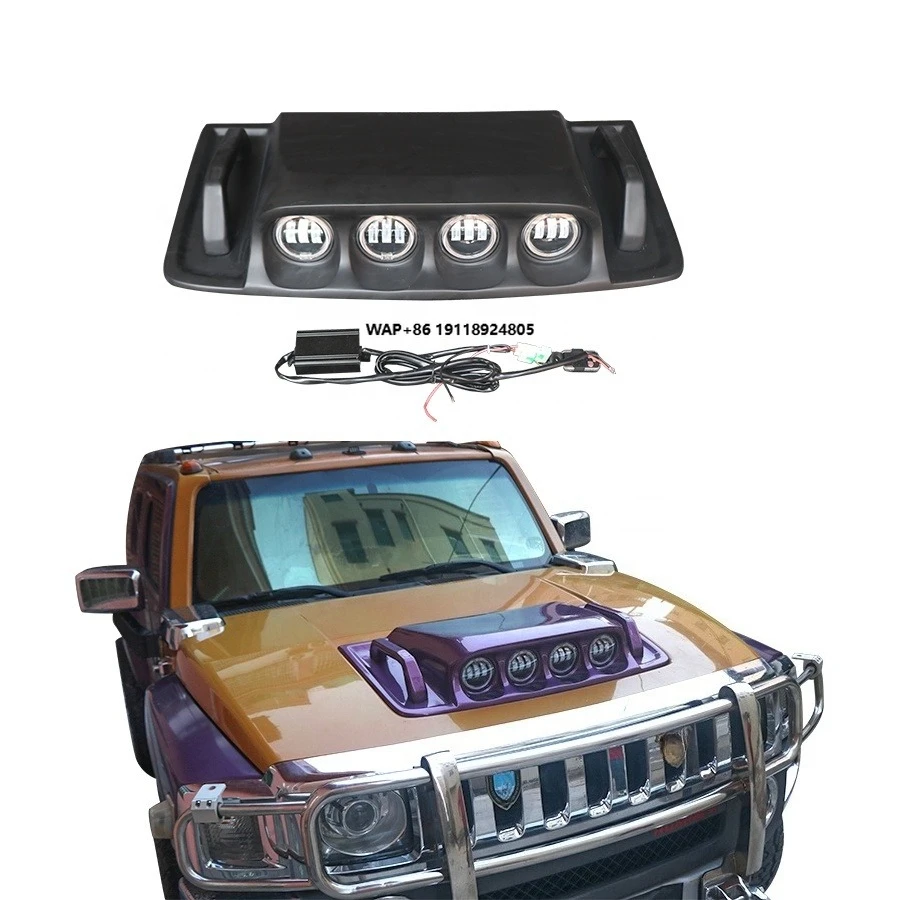 New Hood Scoop for H3 with Clip-On Attachment FRP Material Includes Bolts