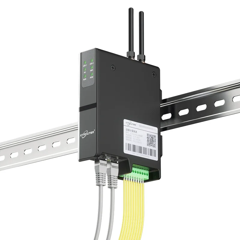 Industrial 4G IoT Gateway with Ethernet Ports MQTT Protocol Modbus Gatewaynode Red PLC Gateway for Edge Computing