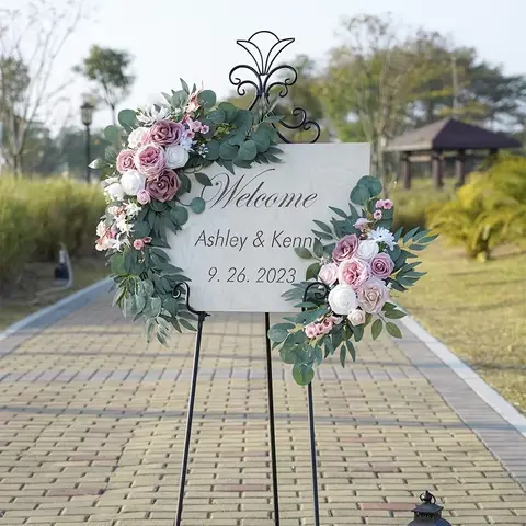 2pcs Wedding Decoration Flowers, Artificial Rose Wreaths,Suitable for Outdoor Decoration,Home Decoration,Wedding Arch Decoration