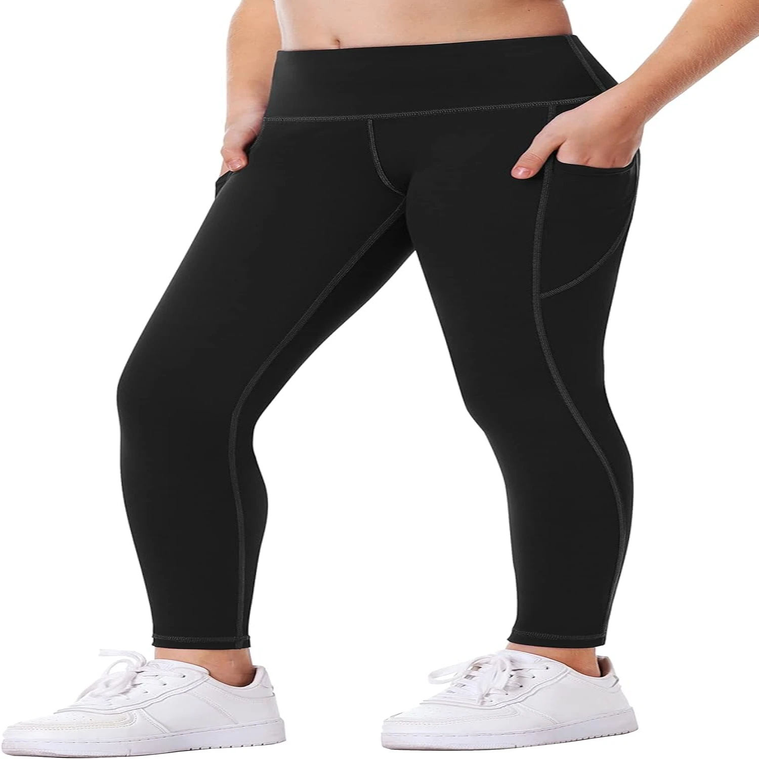 

Cute and comfy elastic compression workout leggings for active girls with pockets, ideal for dance, running, and yoga - perfect