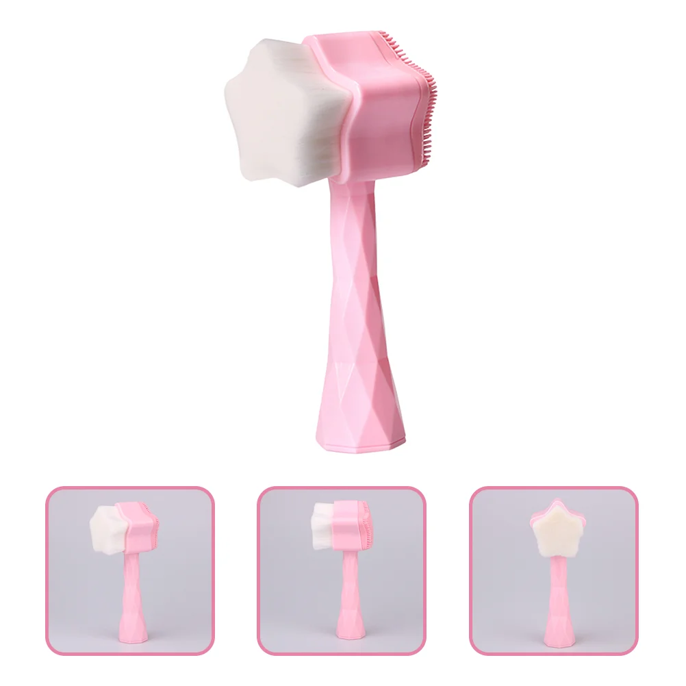 Brosse qualifiée ale manuelle pour le nettoyage du visage, outil de massage portable pour les soins de la peau, nettoyant à domicile, accessoire pour femme, rose