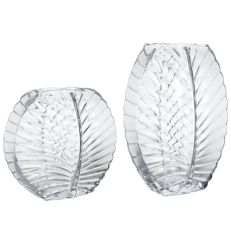 Glass vase modern minimalist creative leaf pattern flower arrangement hydroponic ornament