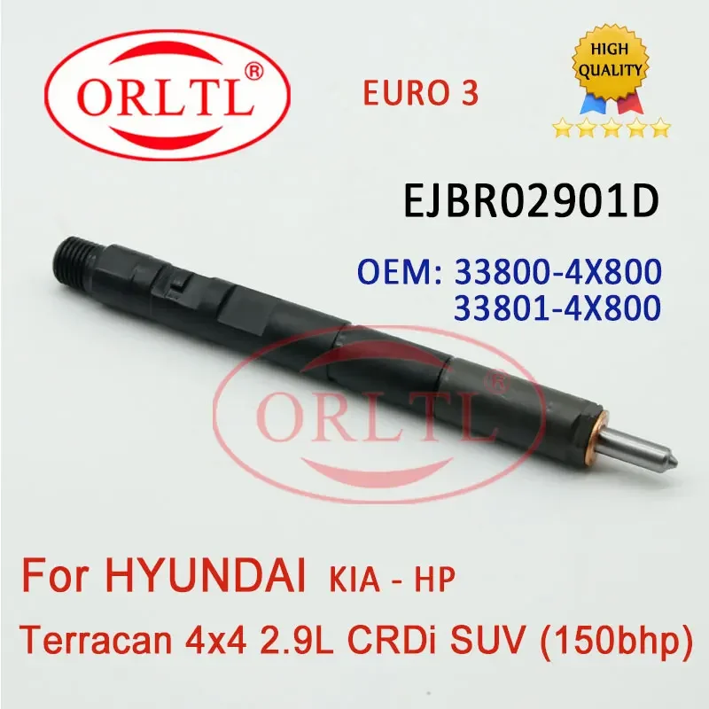 4PCS Diesel Injector EJBR02901D Fuel Nozzle 33800-4X800 33801-4X800 For Hyundai Terracan EJB R02901D