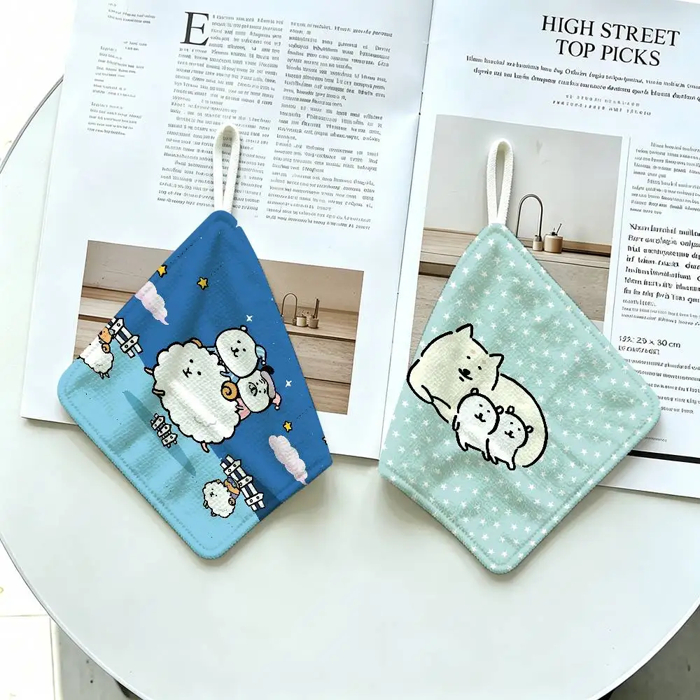 Adorable Bear Character N-Nagano Bears Polyester Cotton Hand Wiping Towel, Hanging Design, Durable for Household Toilet Use