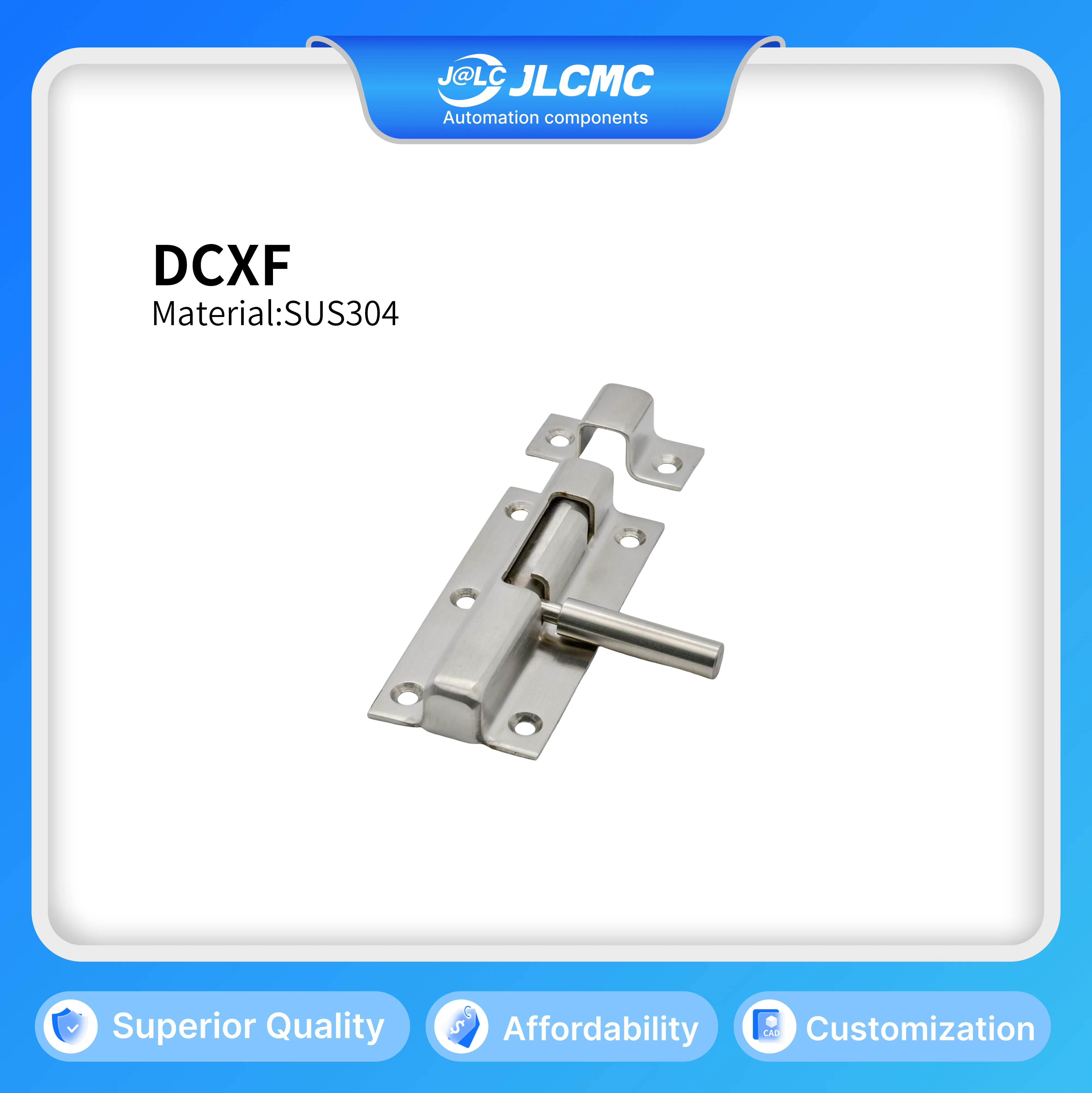 1pcs Sliding Round Latch Lock Remote Distance Bolt, SUS304 Stainless Steel, Left/Right Type, Furniture/DIY Door Hardware