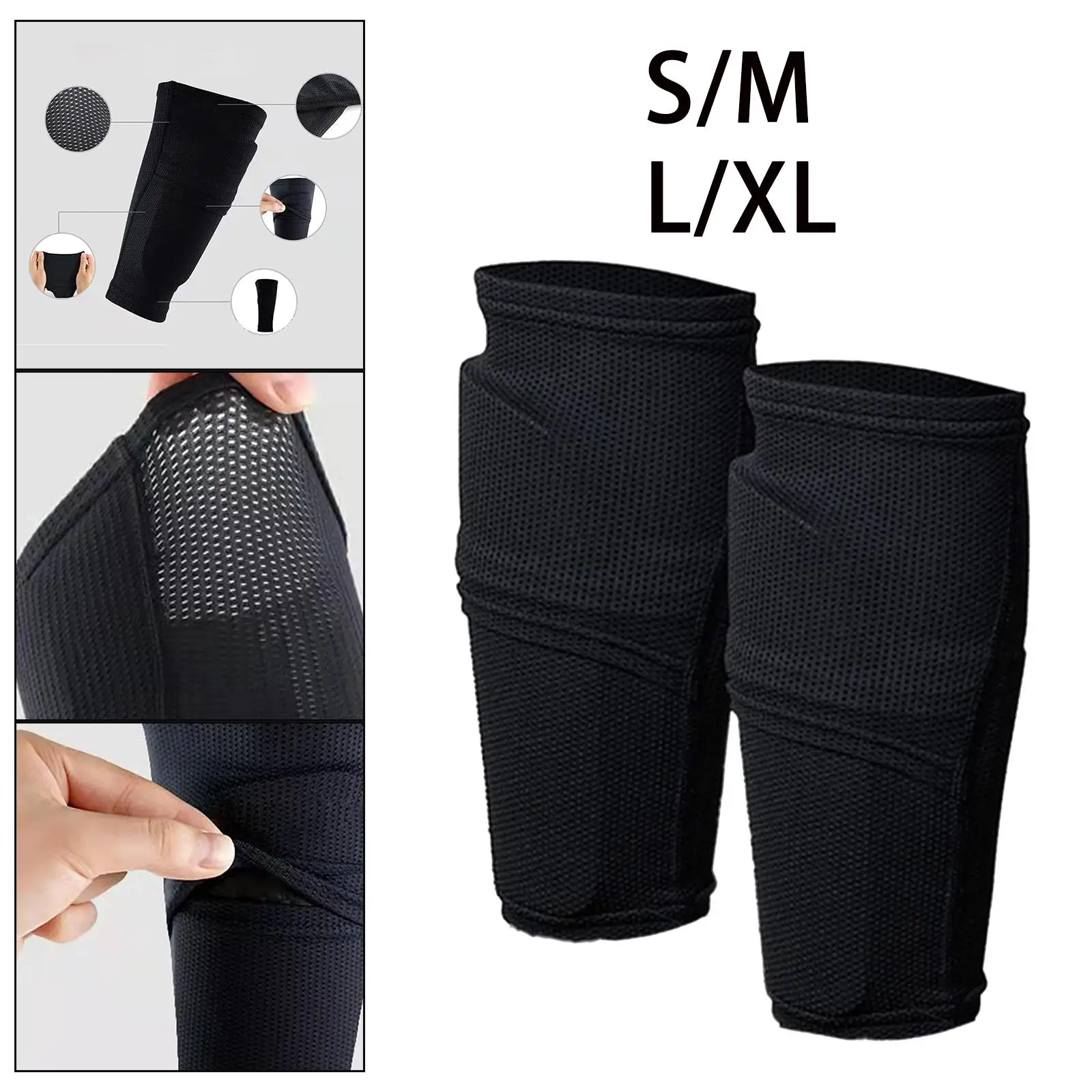 

Football Shin Soccer Shine Pads Breathable Leg Sleeves, Legging Socks for Kicking Ball Kids Beginners