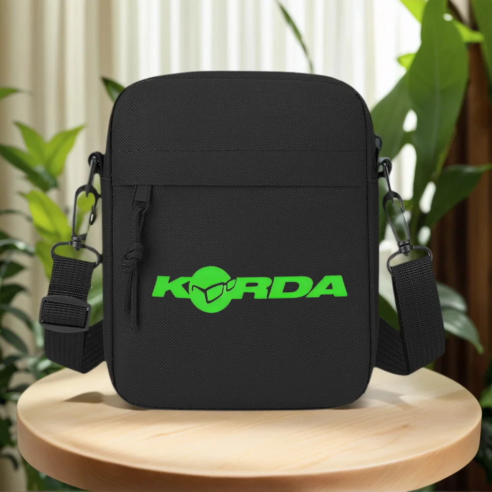 Green letters,glasses,black background. Men Crossbody Bag Single Shoulder Women Cartoon Anime Film Printing Design Unisex