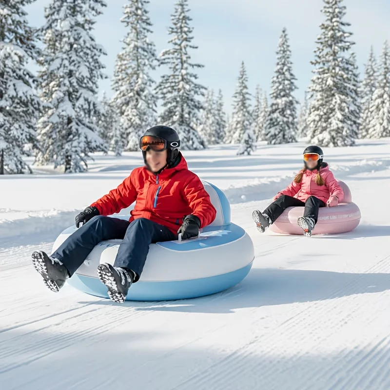 press-to-inflate-snow-tube-with-ski-board-dual-handles-backrest-foldable-low-temperature-resistant-pvc-winter-snow-play-gear