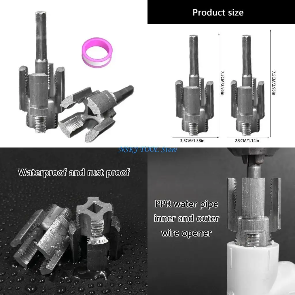 L8RC Water Pipe Threader 3/4'' Tappings Tool Internal Thread External Threading