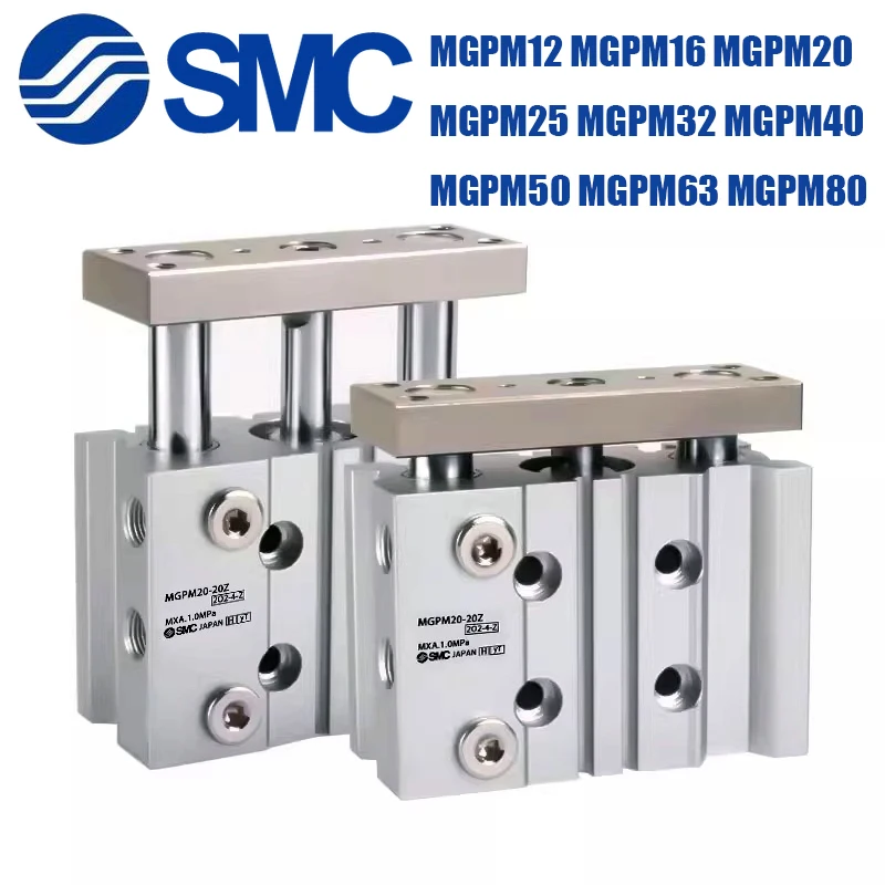 

SMC MGPM12 MGPM16 MGPM20 MGPM25 MGPM32 MGPM40 MGPM50 MGPM63 MGPM80 Stroke 10mm-300mm MGPM Pneumatic Compact Guide Cylinder