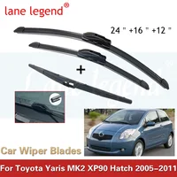 Escobilla limpiaparabrisas de coche para Toyota Yaris Vitz XP90 2006 ~ 2011 MK2 limpiaparabrisas de ventana delantera trasera productos de coche 2008 2009 2010