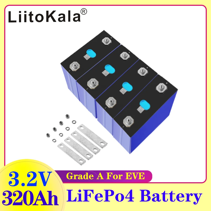 เซลล์320AH 3.2V ใหม่เอี่ยมแบตเตอรี่320AH Lifepo4 48V 310AH แพ็คแบตเตอรี่แบบชาร์จไฟได้12V 24V สหภาพยุโรปเราปลอดภาษีกับบัสบาร์