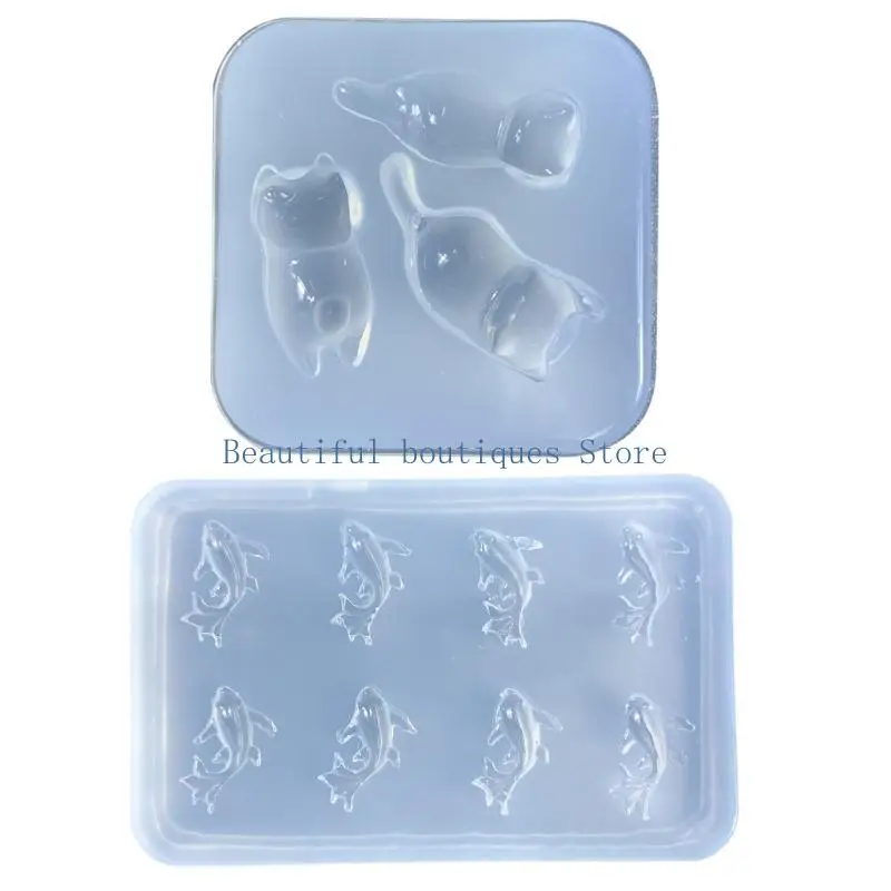 

U4LF форма для ювелирных изделий с изображением кошки, прочная силиконовая форма, форма для золотых рыбок для изготовления