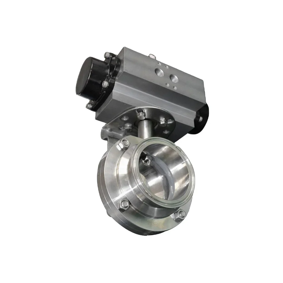 Sanitary 25mm Pneumatic Actuator Triclamped Butterfly Valve