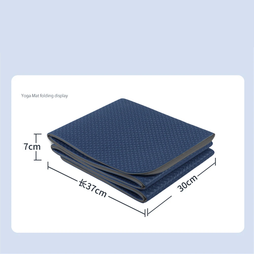 Foldable Yoga Mat, Anti-Slip, Breathable, Easy to Clean, Portable, TPE, Travel, School, Office, Fitness, Pilates, 183*61, 4mm