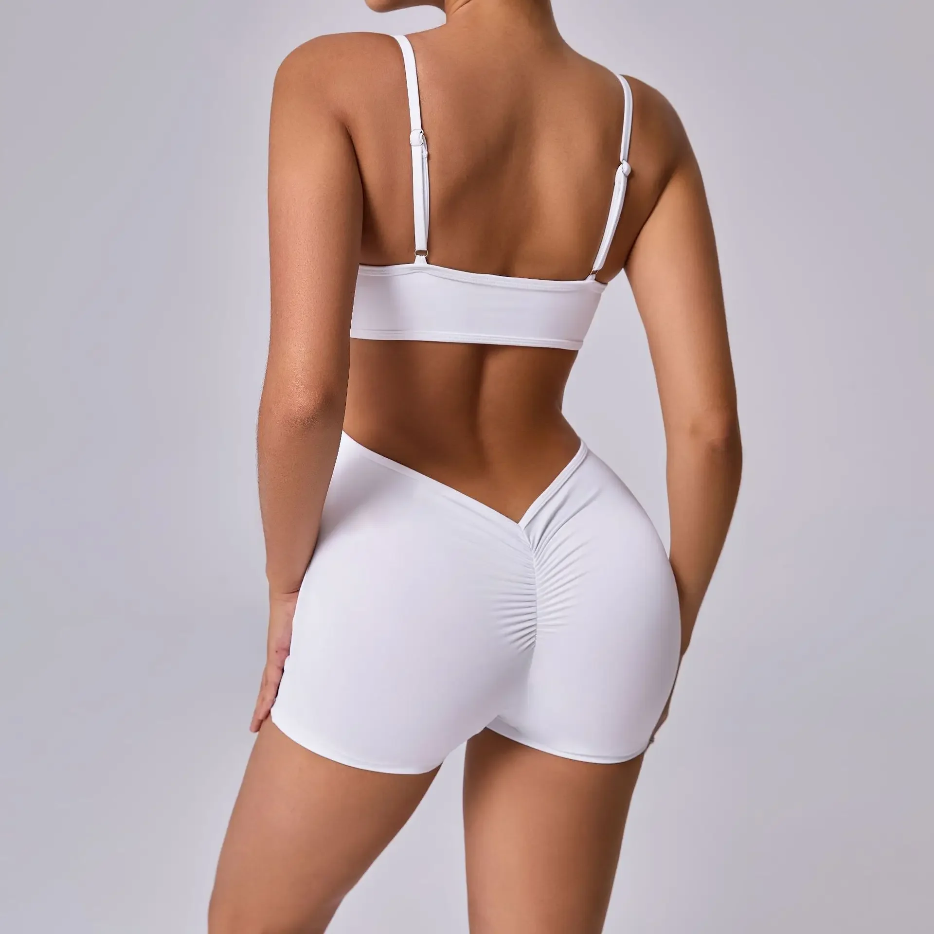 

Сплошной цвет, короткие комбинезоны для йоги, женский комплект для йоги, женская спортивная одежда, комбинезоны, сексуальный цельный спортивный бюстгальтер, спортивный костюм для бега в тренажерном зале