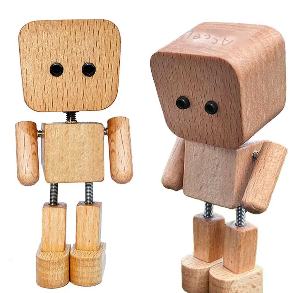 1 قطعة تهز رجل خشبي تمثال لوحة سيارة سطح المكتب الديكور تخفيف التوتر السيارات الإبداع لطيف الحلي الداخلية G L0U4 #3