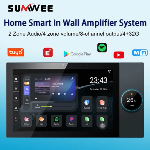 TUYA Smart Theater Hintergrundmusik 4+32G Android 11-System integrierter ZIGBEE-Gateway Bluetooth WIFI Audio im Wand-Leistungsverstärker