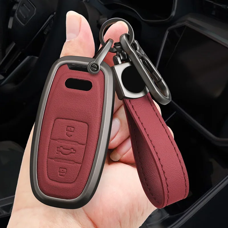 Car Key Case Holder Cover For Audi Q3 Q5 Q8 Q7 Sline C5 C8 A4 B6 B7 B8 B9 TT 80 S6 A1A4 B8 A5 A6 A7 A8 D5 TT 8P 8L Accessories