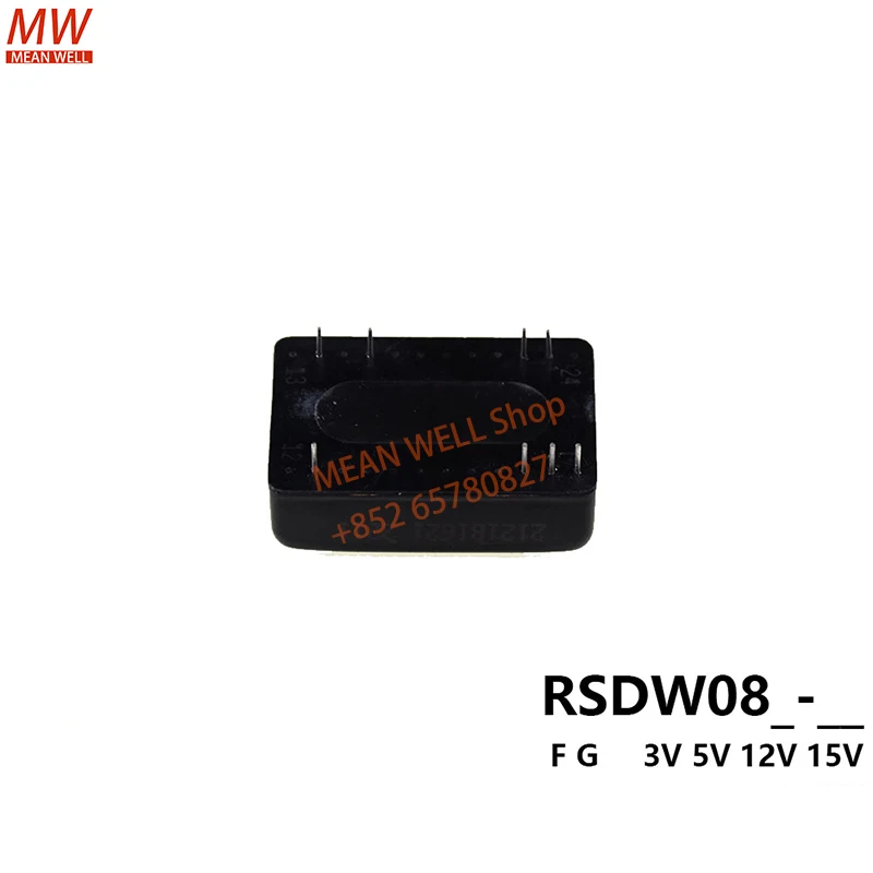 MEAN WELL Switching Power Module 8W DIP Package Reliable Railway DC-DC Converter RSDW08F-05 RSDW08F-12 RDDW08F-15