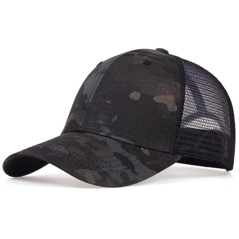 Unisex Solid Color Plaid Fabric Baseball Net Caps Spring and Summer Outdoor Adjustable Casual Hats Sunscreen Hat