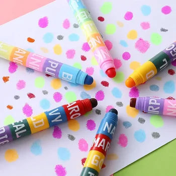 12/6 renkler gökkuşağı Mini ekleme fosforlu İşaretleyiciler kalem Pastel jel ofis okul kırtasiye boyama Mark sanat malzemeleri