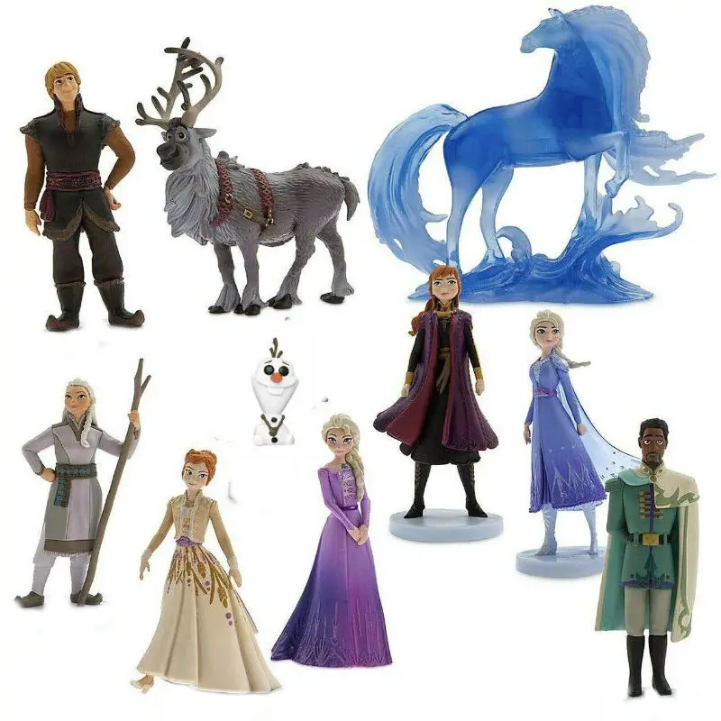 1set Disney Frozen Snow Queen Elsa Anna Action Figure Olaf Kristoff Sven Anime Dolls Figurines Kids Toy Children Birthday Gift