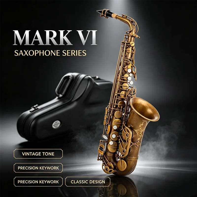 Professional France E-Flat Alto Saxophone Vintage Bronze Finish with Hard Shell Case And Complete Accessories for Performance