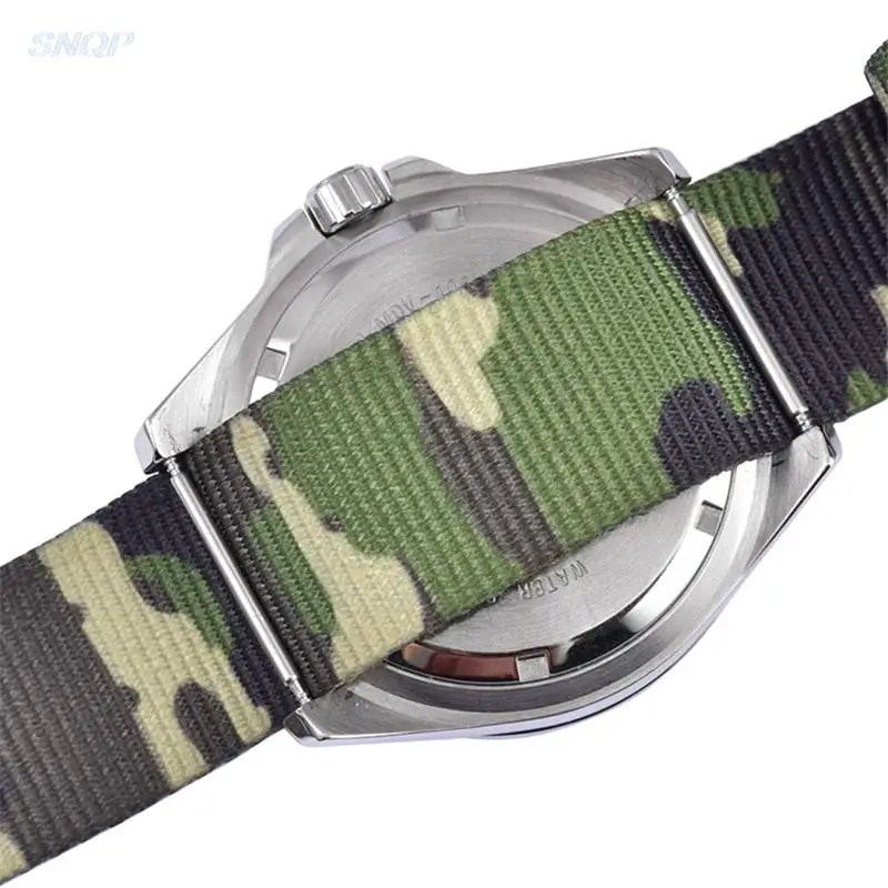 Camouflage Nylon Strap 20mm 22mm  port Canvas Wrist Bracelet Men Women Stainless Steel Ring Buckle Watch Band Belt