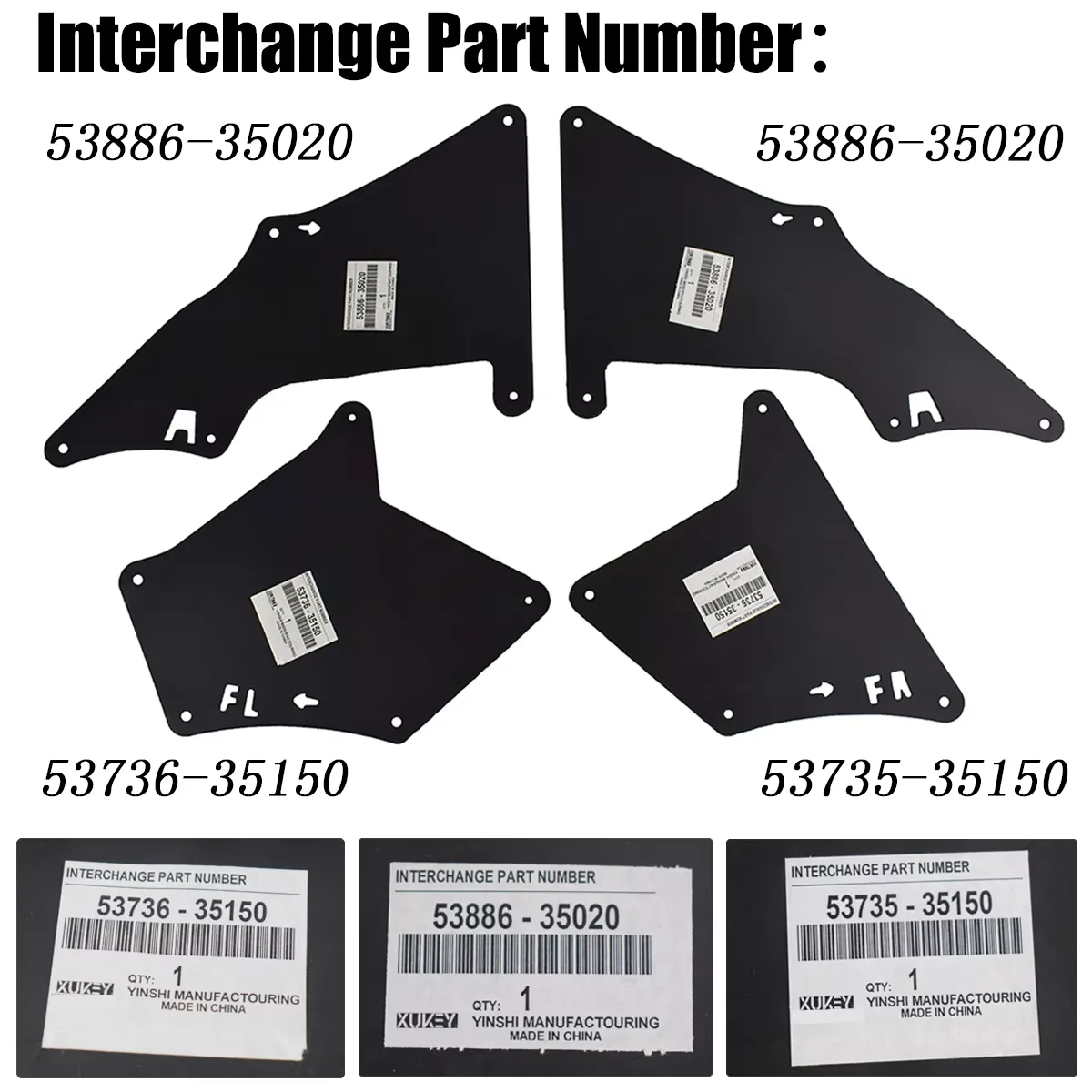 Apktnka 4X Schmutzfänger Spritzschutz Kotflügel Innendichtungen für Toyota FJ Land Cruiser Prado 2003 2004 2005 2006 2007 2008 2011–2020 – Detail 3