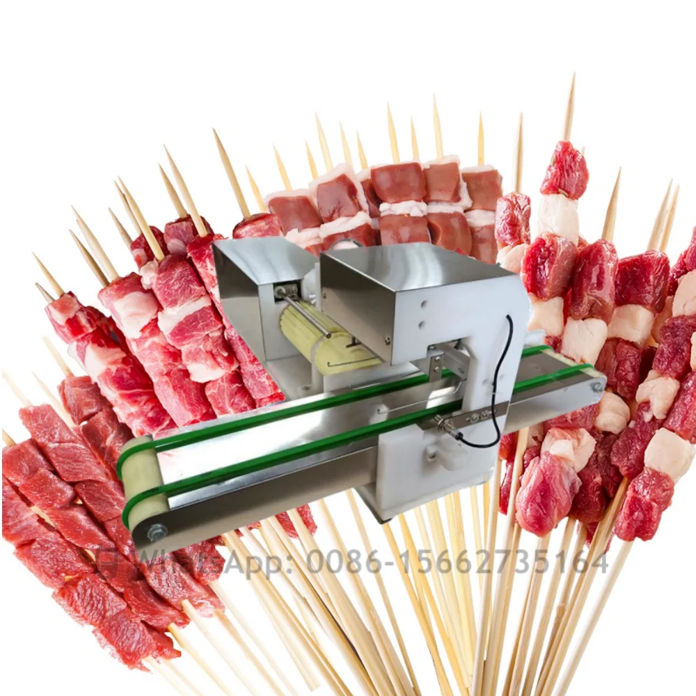 

Automatic Doner Meat Kebab Wearing String Machine BBQ Minced Meat Bacon Chicken Kebab Skewer Machine