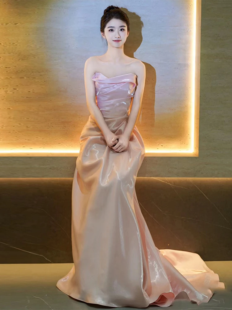 

Элегантное вечернее платье без бретелек для выпускных вечеров, свадебных банкетов и торжеств