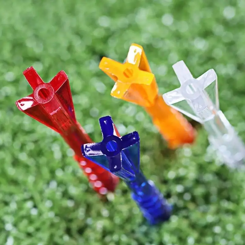 R6FE 50 Buah Kaus Golf Plastik Tahan Pecah 5 Cabang Kepala Bola Golf Berdiri Tahan Lama