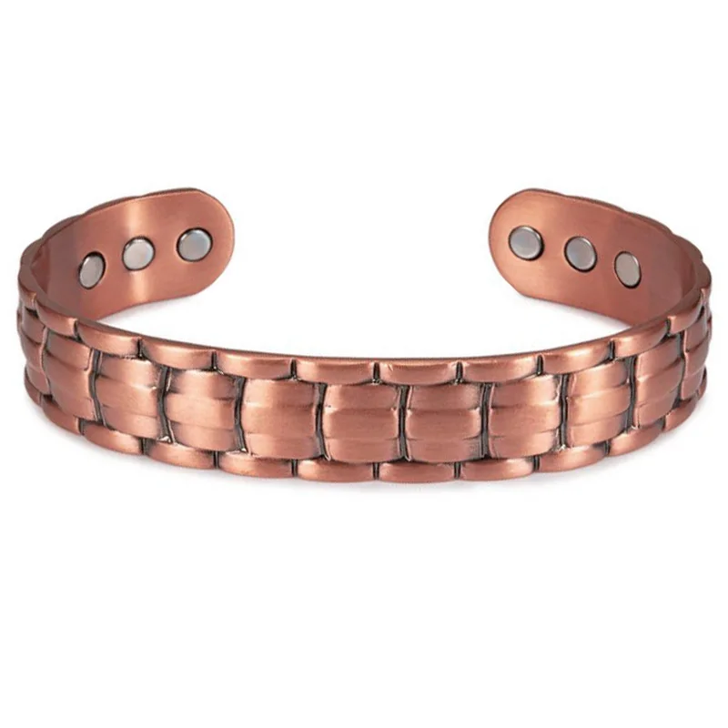 Mens Copper Bracelets Adjustable Pure Copper with 3000Gauss Magnets for Women Jewelry