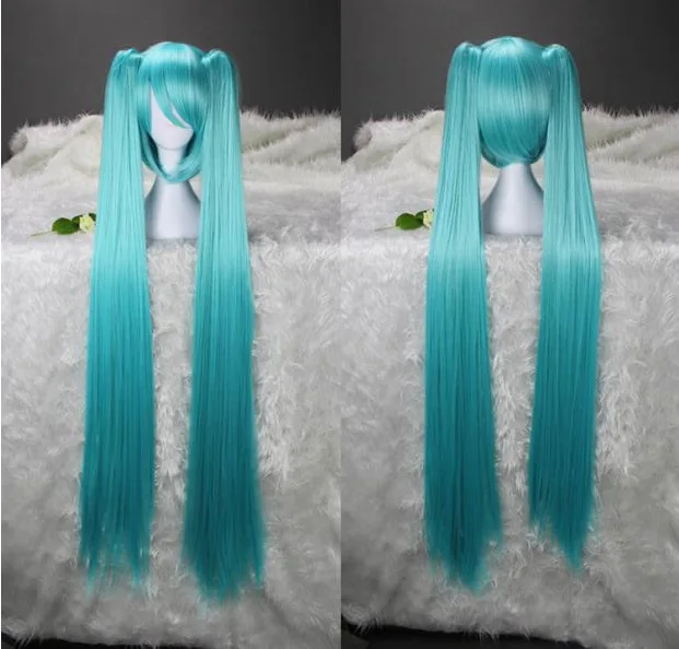 Float Art Hatsune Miku 120cm Blue Straight Cosplay cos wig animation camellia smoke powder water blue long hair double ponytail