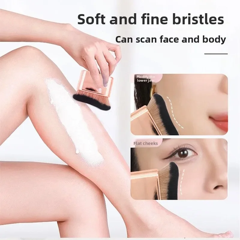 Non-Absorbent Synthetic Bristles Wavy Shape Foundation Brush Streak-Free Liquid Makeup Tool for Flawless Application 1Pc Tools