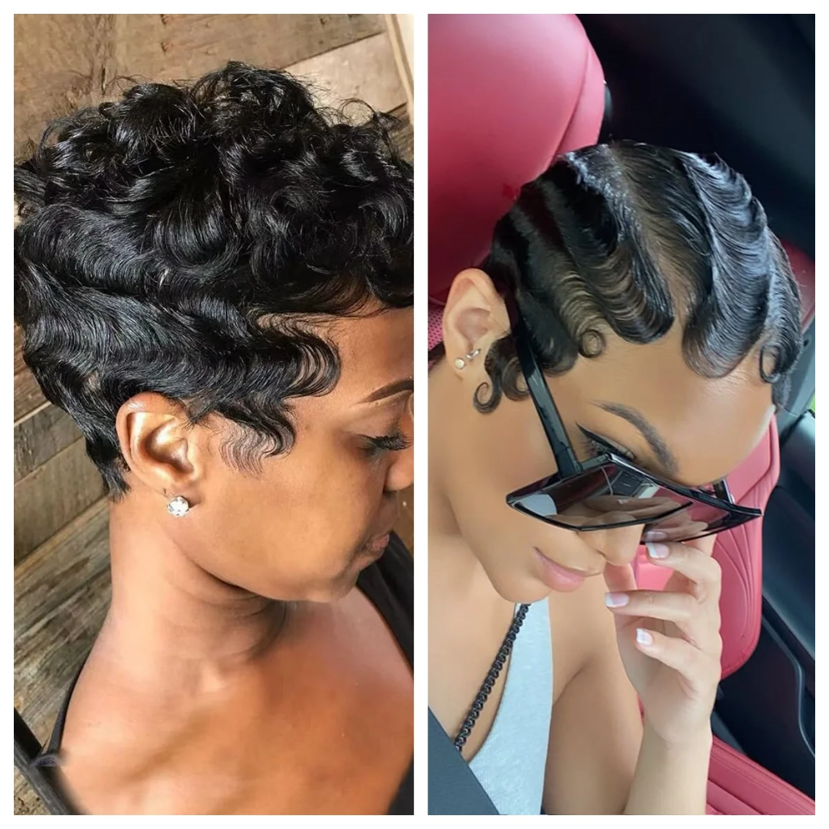 عابث قطع شعر مستعار 13X4 أمامي إصبع المحيط موجة شعر مستعار شعر الإنسان للنساء السود ارتفع صافي غطاء شعر مستعار عابث ريمي قصيرة قطع باروكة من شعر طبيعي