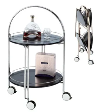 Hotel 4S stores, restaurants can fold stainless steel double-decker carts, hotel service carts, dessert carts, and beverage cart