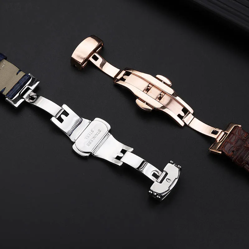 Crocodile cowhide watch strap Adapter Rossini square dial couple watch 3401/2402 butterfly buckle Universal watchchain waterprof