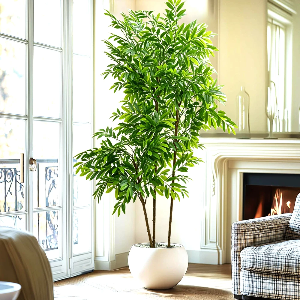 110-180cm Artificial Olive Tree Tall Faux Ficus Tree Plants Real Touch Olive Leaves For Home Office Living Room Floor Decor Gift