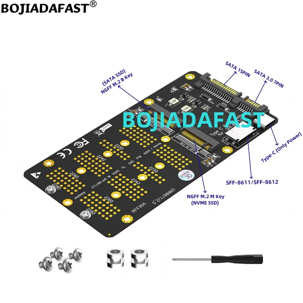 

Oculink SFF-8611/SFF-8612 SATA 3,0 22Pin к NGFF M.2 Key-M Key-B 2280 M2 NVME SATA SSD адаптер карта