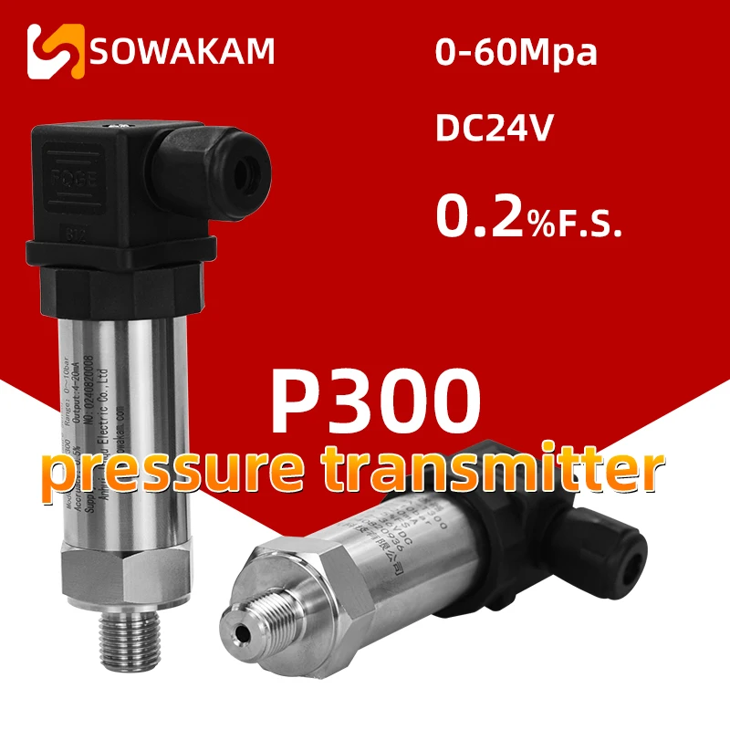 

DC24V 0-1bar 10bar 60Mpa Pressure Sensor Transmitter 4-20mA 0-5V 10V RS485 Output Water Gas Oil Liquid Pressure m20X1.5