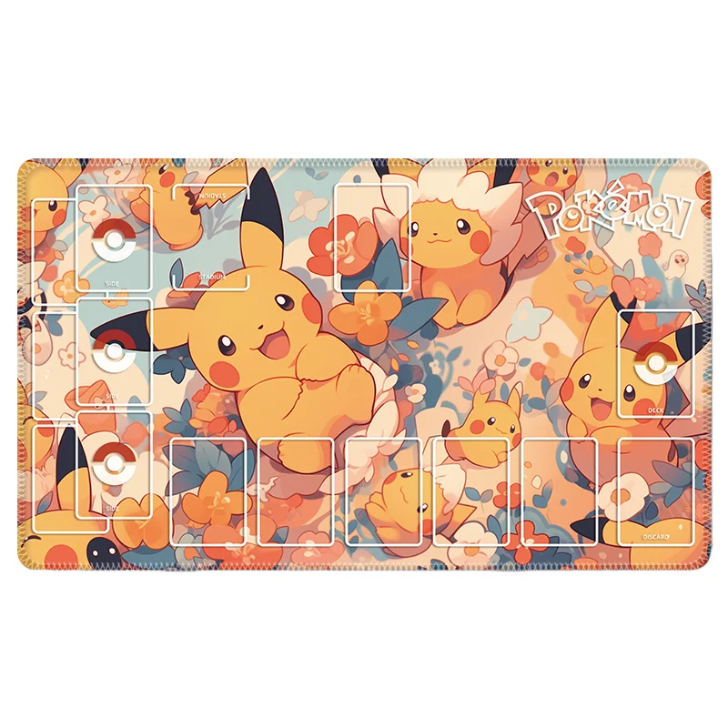 60*35*0.2cm Anime Pokemon GAME PTCG Dedicated Card Play Mat Battle Against Iono Pikachu Squirtle Bulbasaur Charizard Gifts Toys