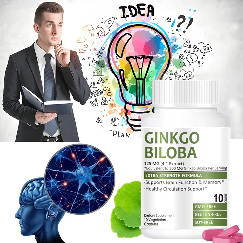 

Ginkgo Biloba Extract, Improves Brain function, Memory & Activity Level, Improve Circulation, Boost Cognitive ability