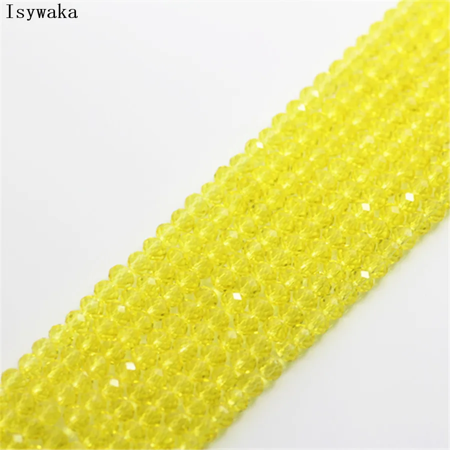 Isywaka Yellow Color 170pcs 2mm Rondelle  Austria faceted Crystal Glass Beads Loose Spacer Round Beads for Jewelry Making