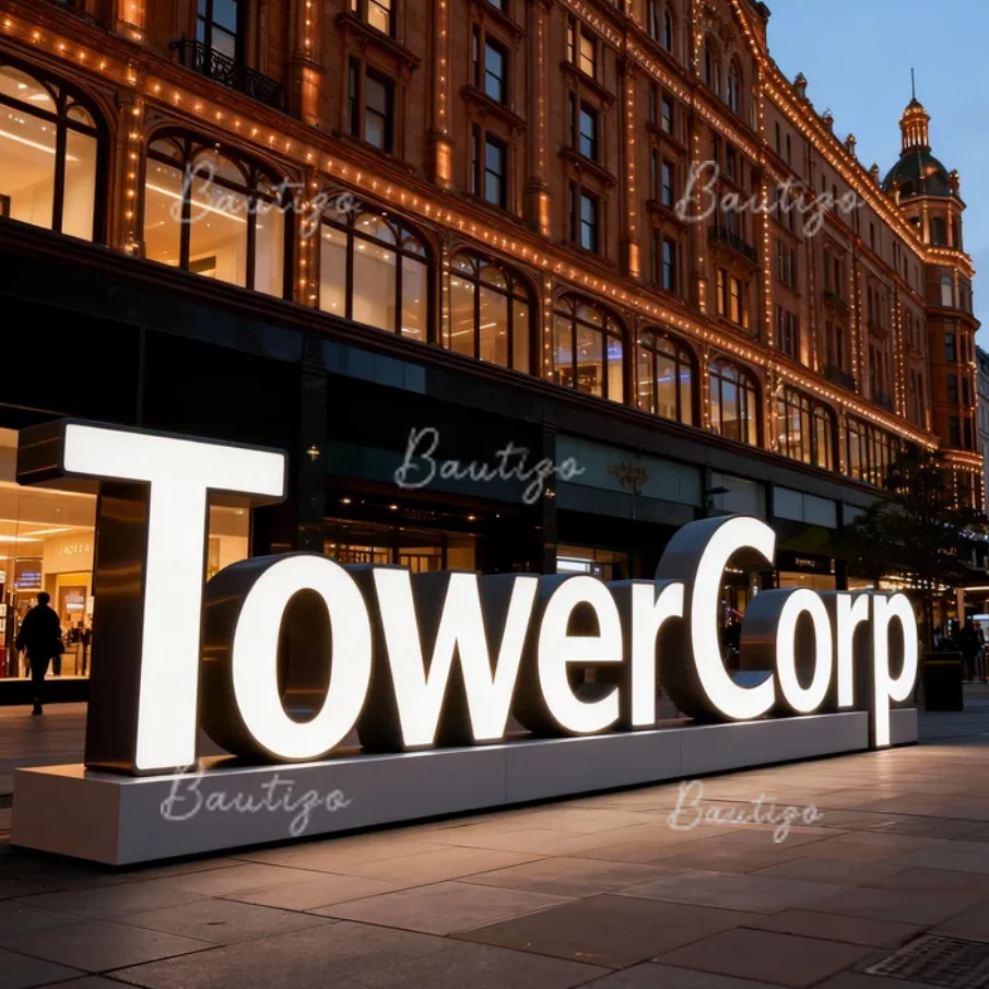 Custom 3D Metal Logo Letter Light Signage Business Illuminated Backlit Outdoor LED Signboard Large Letter Sign Front Lit Signage