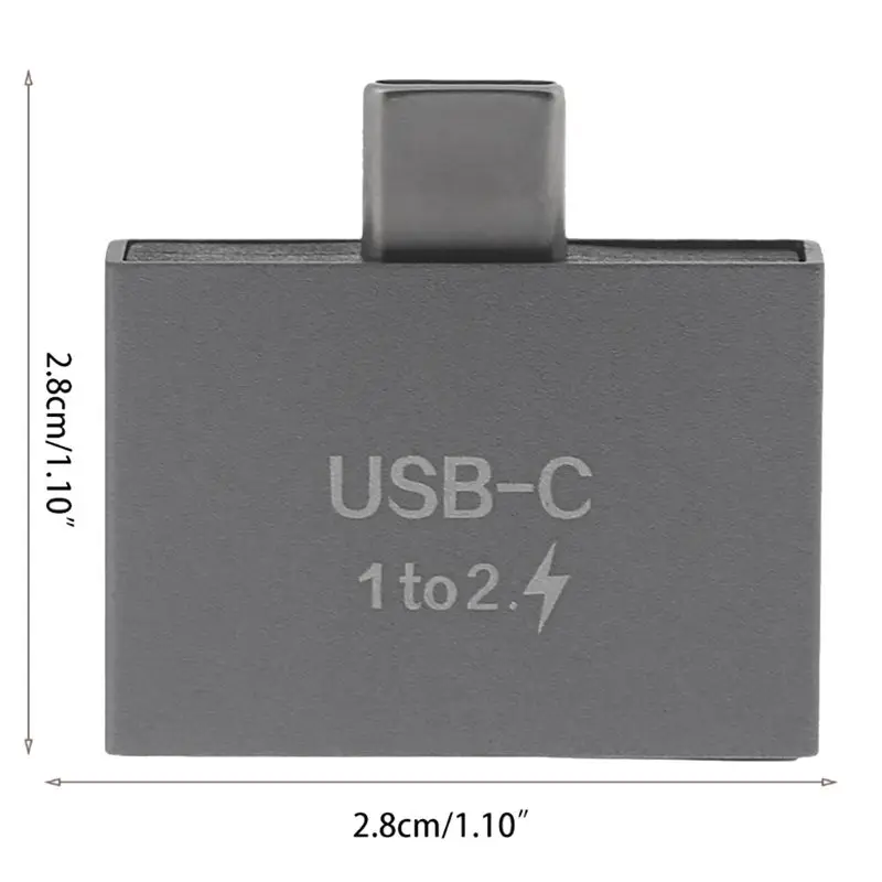 Fashion USB C Male To Dual USB C Female Splitter Converter Adapter Extension Connector for USB C PD Charger PC Laptop