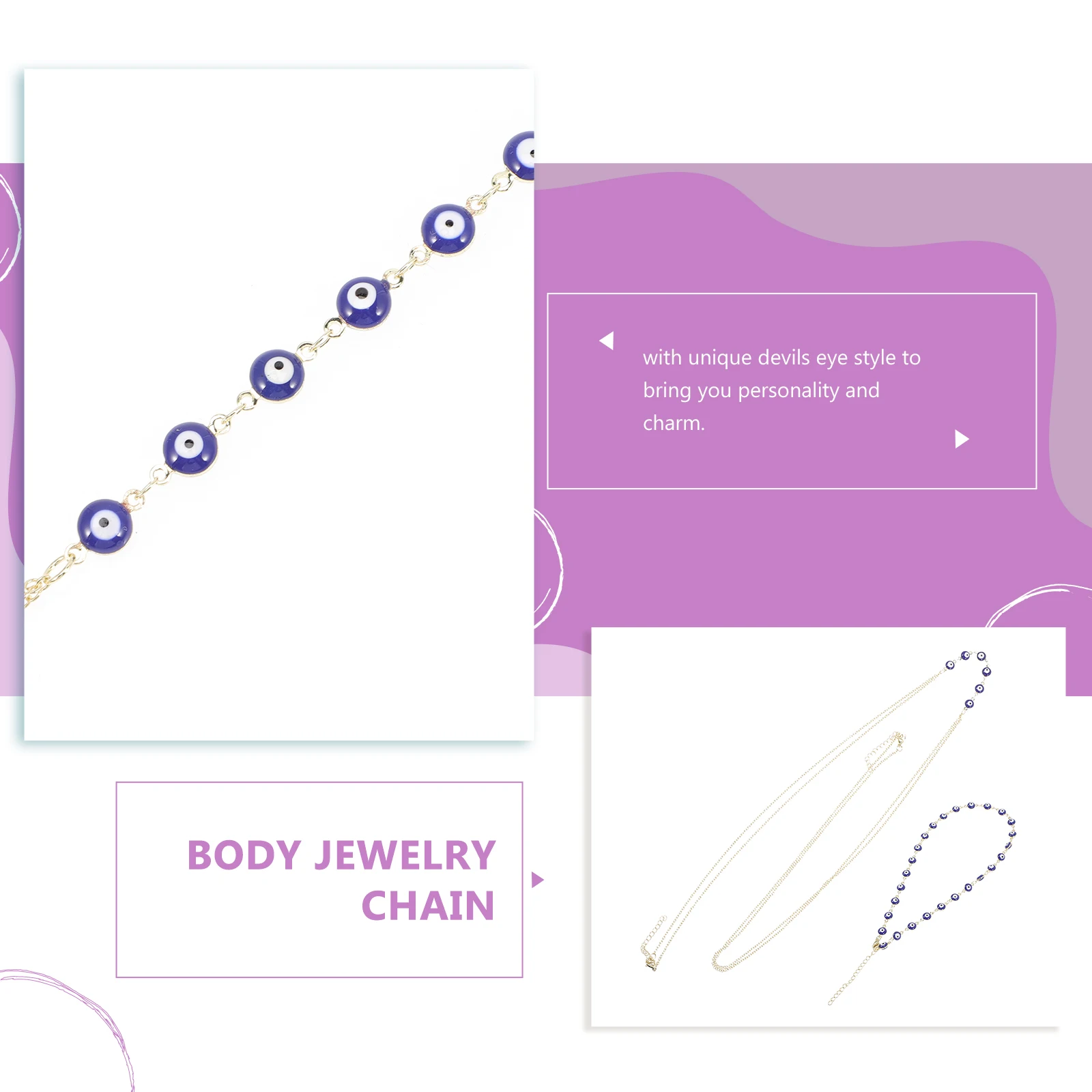 

Suit Eye Waist Chain Women's Choker Necklaces for Woman Evil Glass Body Jewelry Bikini