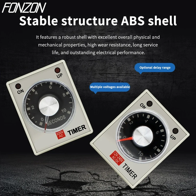 AH3-2 Power on Delay Timer Time Switch Delay Timer Relay Adjustable time 1~60S 3~60M With 8pin Socket 12 24V 110V 220V 380V